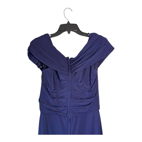 La Femme Ruched Jersey Column Gown in Navy NWOT - Picture 10 of 11